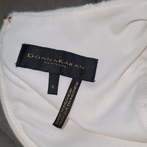Donna Karan Lace Dress Size 8 White Layer Midi - Picture 4 of 7